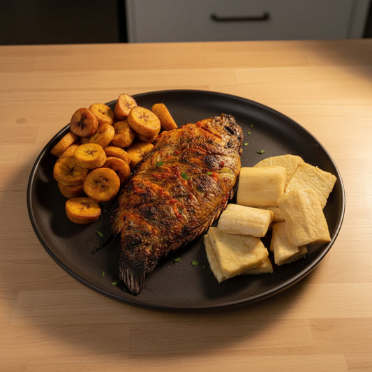 Tilapia Fish With Yam & Plantain