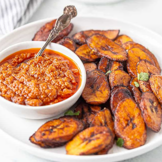 Fried Plantain with Sauce