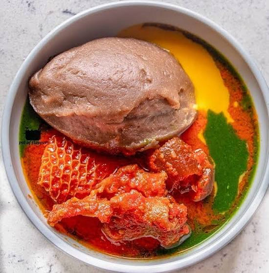 Gbegiri Edewu Stew & Amala